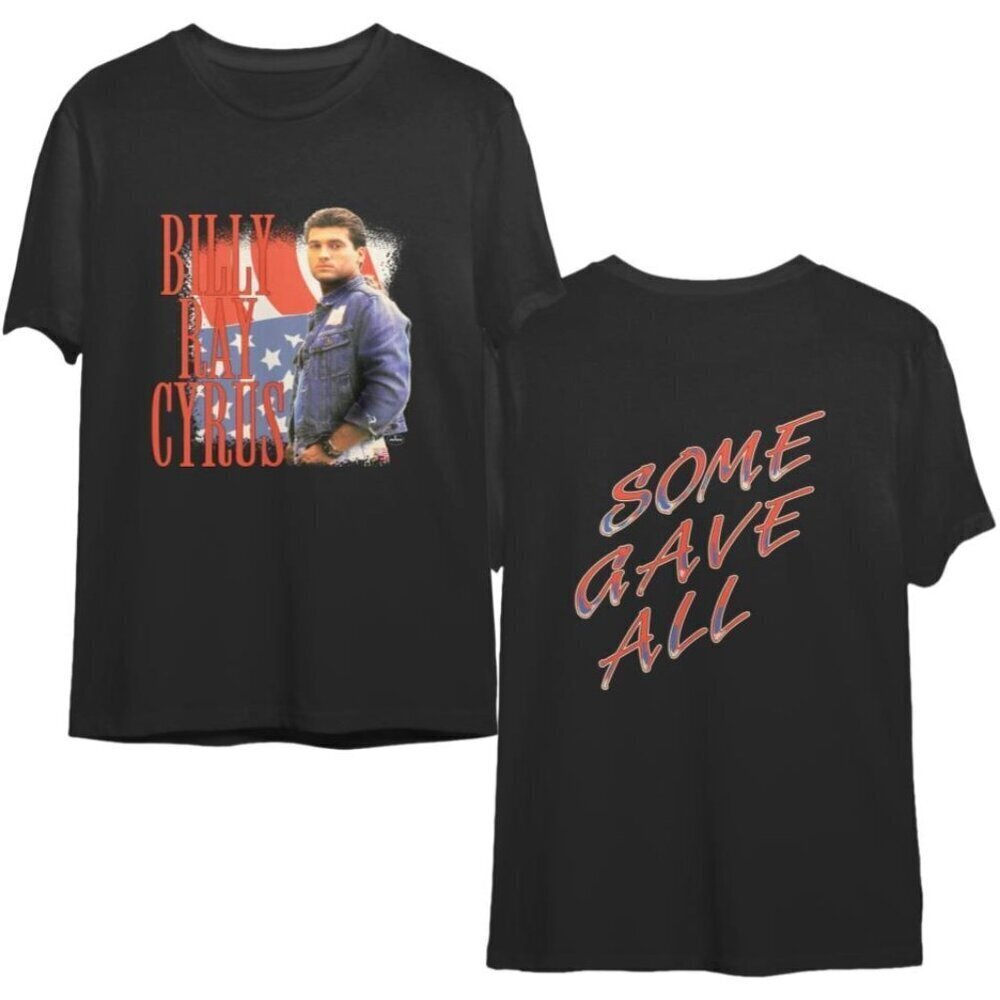 Billy Ray Cyrus 1992 Concert Graphic T-Shirt Country Music Fan Tour 2 Sided .